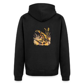 Salamanders Salamander - Unisex Premium Bio Zip Hoodie - Schwarz - Hinten - Nico (187cm)