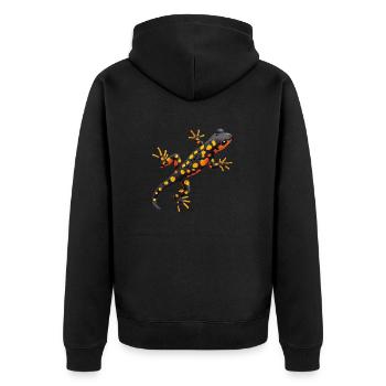 Salamanders Salamander - Unisex Premium Bio Zip Hoodie - Schwarz - Hinten - Nico (187cm)