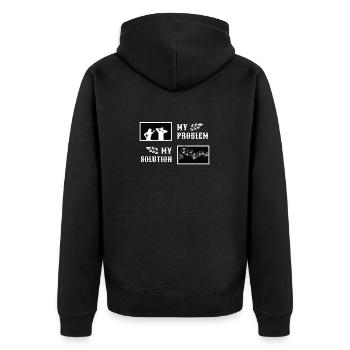 Music Teacher My Problem My Pictogram Dad Mom - Unisex Premium Organic Zip Hoodie - black - Back - Nico (187cm)