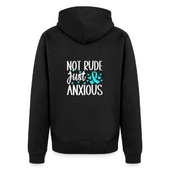 Trouble anxieux Trouble anxieux - Veste à capuche bio Premium Unisexe - noir - Dos - Nico (187cm)