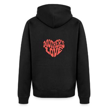 Infinite love of a mother and heartfelt - Unisex Premium Organic Zip Hoodie - black - Back - Nico (187cm)