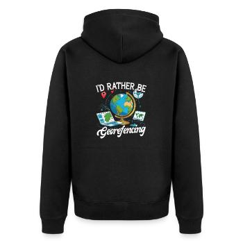 Geografische Informationssysteme Georefencing - Unisex Premium Bio Zip Hoodie - Schwarz - Hinten - Nico (187cm)
