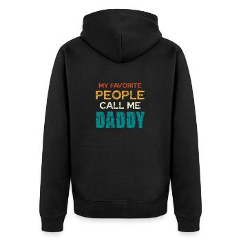 Mes proches m’appellent papa - Veste à capuche bio Premium Unisexe - noir - Dos - Nico (187cm)