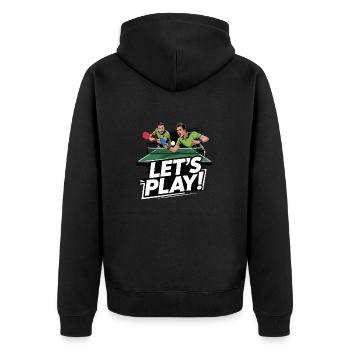 PING PONG - Unisex Premium Organic Zip Hoodie - black - Back - Nico (187cm)