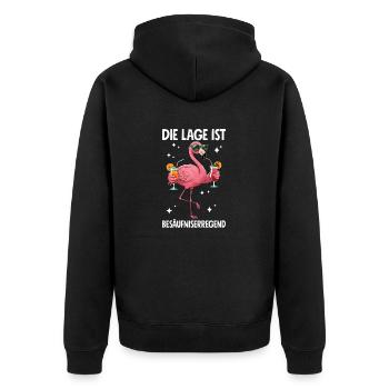 Die Lage Ist Besäufniserregend - Unisex Premium Bio Zip Hoodie - Schwarz - Hinten - Nico (187cm)
