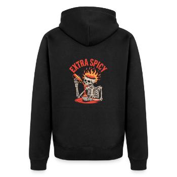 Poivron rouge Chili Amateur de nourriture épicée - Veste à capuche bio Premium Unisexe - noir - Dos - Nico (187cm)