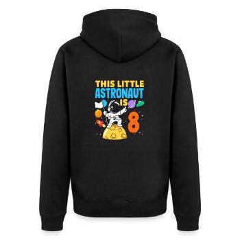 Ce petit astronaute fête ses 8 ans - Veste à capuche bio Premium Unisexe - noir - Dos - Nico (187cm)