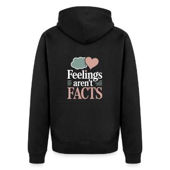 Therapy Affirmation Mindfulness Quote Feelings - Unisex Premium Organic Zip Hoodie - black - Back - Nico (187cm)