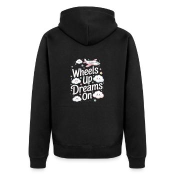 First time flying Travel Memory Sky - Unisex Premium Organic Zip Hoodie - black - Back - Nico (187cm)