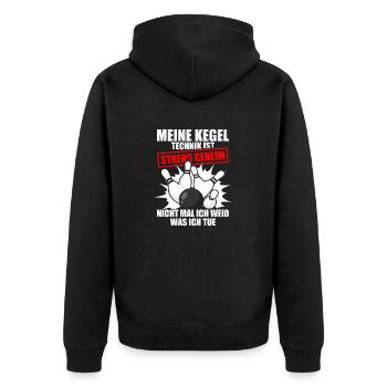 My Bowling Technique Bowling Bowlers Sports Bowlers - Unisex Premium Organic Zip Hoodie - black - Back - Nico (187cm)