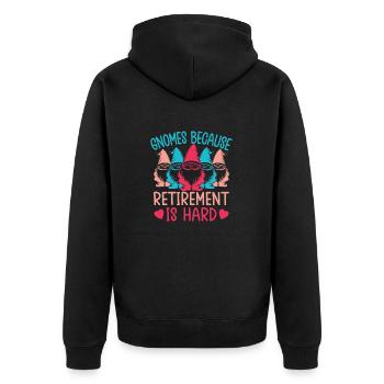 Garden Gnome Costume Retirement Is Hard Gnome - Unisex Premium Organic Zip Hoodie - black - Back - Nico (187cm)