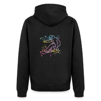 Snowboarder Snowboarding Snowboard - Unisex Premium Organic Zip Hoodie - black - Back - Nico (187cm)