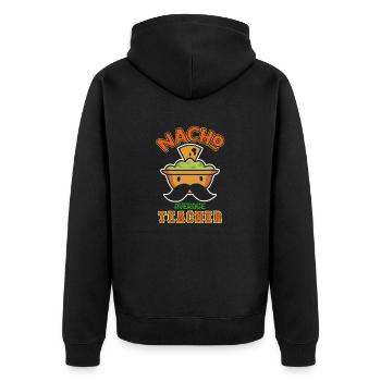 Nacho Average Teacher Humor Design - Unisex Premium Bio Zip Hoodie - Schwarz - Hinten - Nico (187cm)