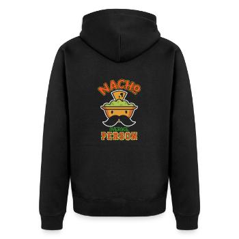 Nacho Average Person Lustiges Guacamole Design - Unisex Premium Bio Zip Hoodie - Schwarz - Hinten - Nico (187cm)