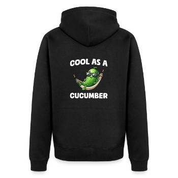 Frais comme un concombre Gurke Pickle Gurkenliebhaber - Veste à capuche bio Premium Unisexe - noir - Dos - Nico (187cm)