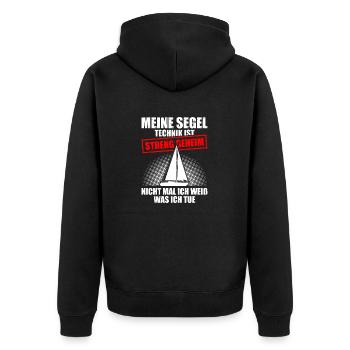 My Sailing Technique Sailor Sailing Captain - Unisex Premium Organic Zip Hoodie - black - Back - Nico (187cm)