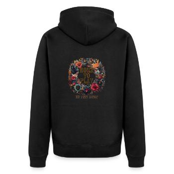 BORN TO PLAY IN THE DIRT - Unisex Premium Organic Zip Hoodie - black - Back - Nico (187cm)