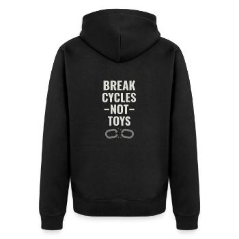 Emotional Verfügbarer Vater Sanfter - Unisex Premium Bio Zip Hoodie - Schwarz - Hinten - Nico (187cm)