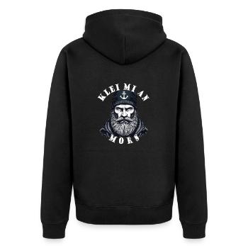 Ostfriesische Nordsee Seemann Klei Mi An Mors - Unisex Premium Bio Zip Hoodie - Schwarz - Hinten - Nico (187cm)