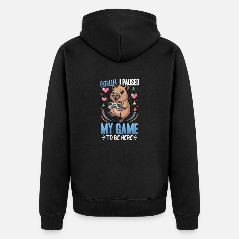 Capybara Gamer Gaming - Veste à capuche bio Premium Unisexe - noir