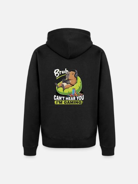 Capybara Gamer Gaming - Veste à capuche bio Premium Unisexe - noir