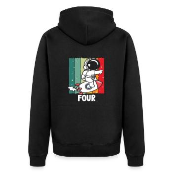 Aventure Espace Anniversaire Quatre - Veste à capuche bio Premium Unisexe - noir - Dos - Nico (187cm)