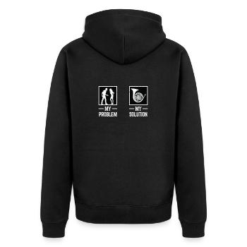 Corniste Mon problème Mon pictogramme Papa Maman - Veste à capuche bio Premium Unisexe - noir - Dos - Nico (187cm)