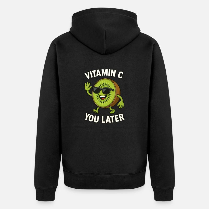 Vitamine C Fruit Kiwi - Veste à capuche bio Premium Unisexe - noir