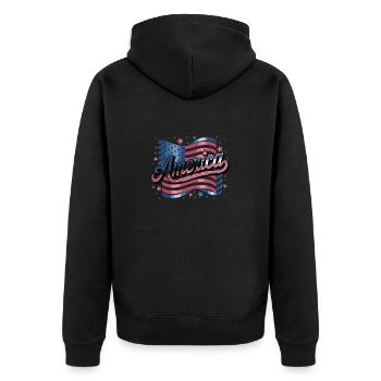 Drapeau de l’Amérique étoiles police patriotique - Veste à capuche bio Premium Unisexe - noir - Dos - Nico (187cm)