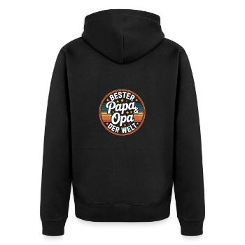 Bester Papa Und Opa Der Welt Retro - Unisex Premium Bio Zip Hoodie - Schwarz - Hinten - Nico (187cm)