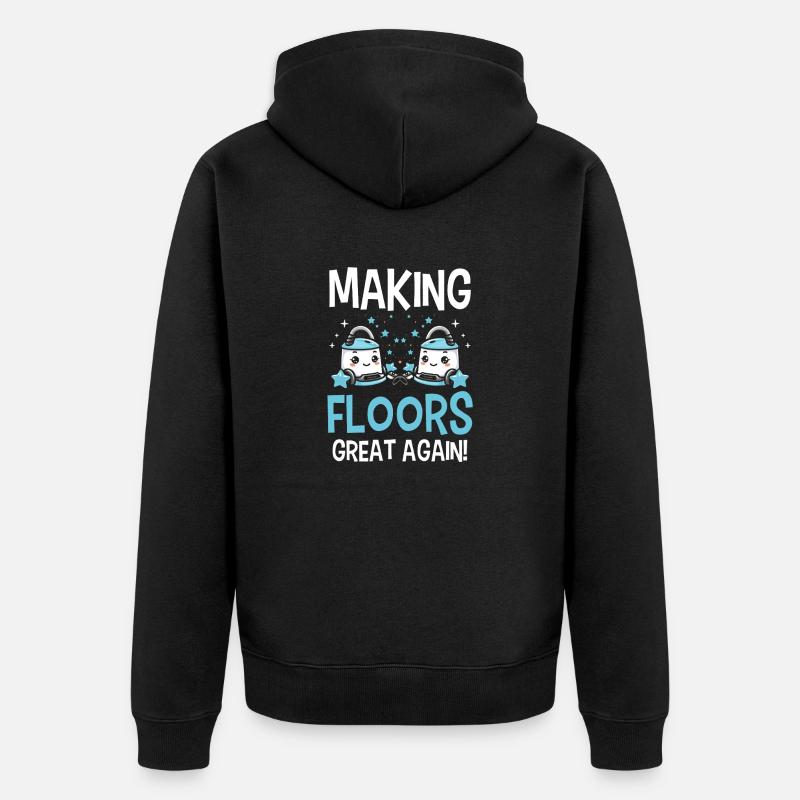 Cleaning Lover Cleaner - Unisex Premium Organic Zip Hoodie - black