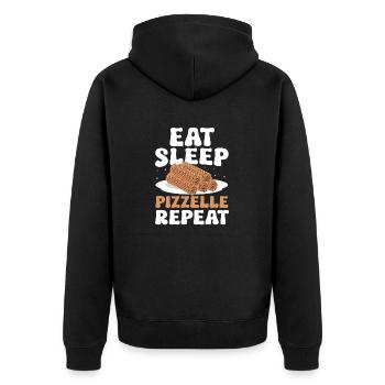 Pizzelle Waffle - Italian Waffles - Unisex Premium Organic Zip Hoodie - black - Back - Nico (187cm)