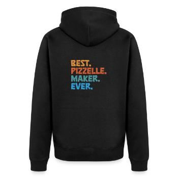 Pizzelle Waffle - Italian Waffles - Unisex Premium Organic Zip Hoodie - black - Back - Nico (187cm)