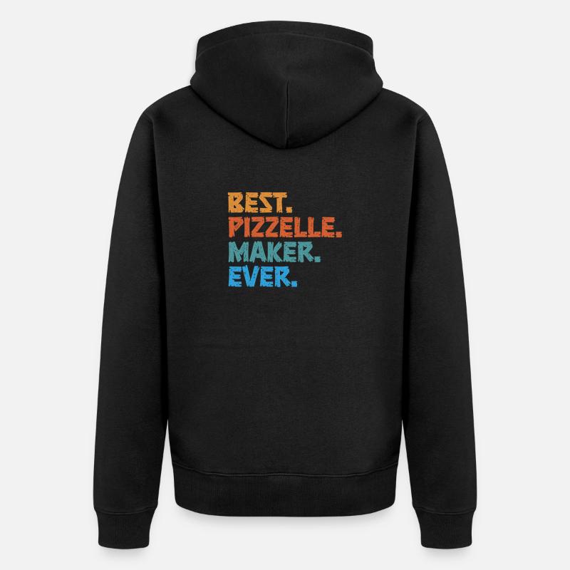 Pizzelle Waffle - Italian Waffles - Unisex Premium Organic Zip Hoodie - black