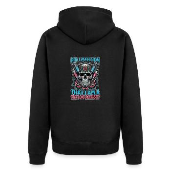 Tattoo Artist Did I Mention That I Am Tattooist - Unisex Premium Bio Zip Hoodie - Schwarz - Hinten - Nico (187cm)