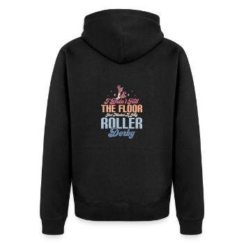Je ne suis pas tombé au sol Roller Derby Skating - Veste à capuche bio Premium Unisexe - noir - Dos - Nico (187cm)