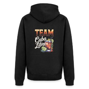 Cocktail Barkeeper Team Cuba Libre - Unisex Premium Bio Zip Hoodie - Schwarz - Hinten - Nico (187cm)