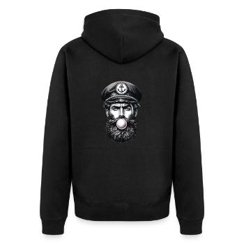 Bulle de la mer du Nord Capitaine Marin - Veste à capuche bio Premium Unisexe - noir - Dos - Nico (187cm)