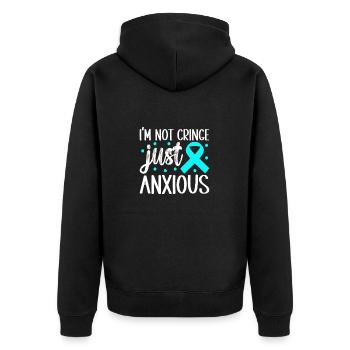 Trouble anxieux Trouble anxieux - Veste à capuche bio Premium Unisexe - noir - Dos - Nico (187cm)