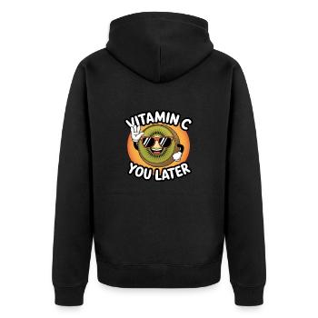 Drôle de kiwi Vitamine C Fruit Kiwi - Veste à capuche bio Premium Unisexe - noir - Dos - Nico (187cm)