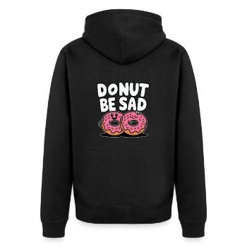 Donut Be Sad - Beignet Funny Design - Veste à capuche bio Premium Unisexe - noir - Dos - Nico (187cm)