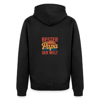 Meilleur papa du monde Look rétro - Veste à capuche bio Premium Unisexe - noir - Dos - Nico (187cm)