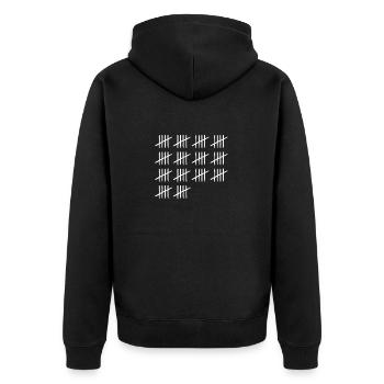 Zählmarken 70 Jahre 70. Geburtstag - Unisex Premium Bio Zip Hoodie - Schwarz - Hinten - Nico (187cm)