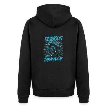 Serious About Tarantulas Pet Spider Owner - Unisex Premium Organic Zip Hoodie - black - Back - Nico (187cm)