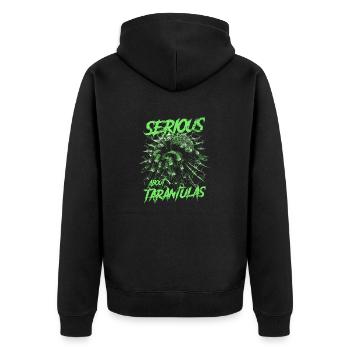 Serious About Tarantulas Pet Spider Owner - Unisex Premium Organic Zip Hoodie - black - Back - Nico (187cm)