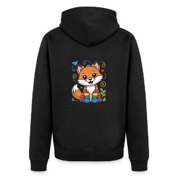Out of preschool, kindergarten with - Unisex Premium Organic Zip Hoodie - black - Back - Nico (187cm)