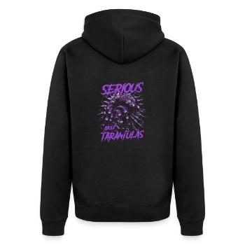 Serious About Tarantulas Pet Spider Owner - Unisex Premium Organic Zip Hoodie - black - Back - Nico (187cm)