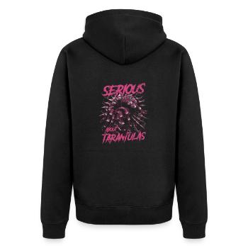 Serious About Tarantulas Pet Spider Owner - Unisex Premium Organic Zip Hoodie - black - Back - Nico (187cm)