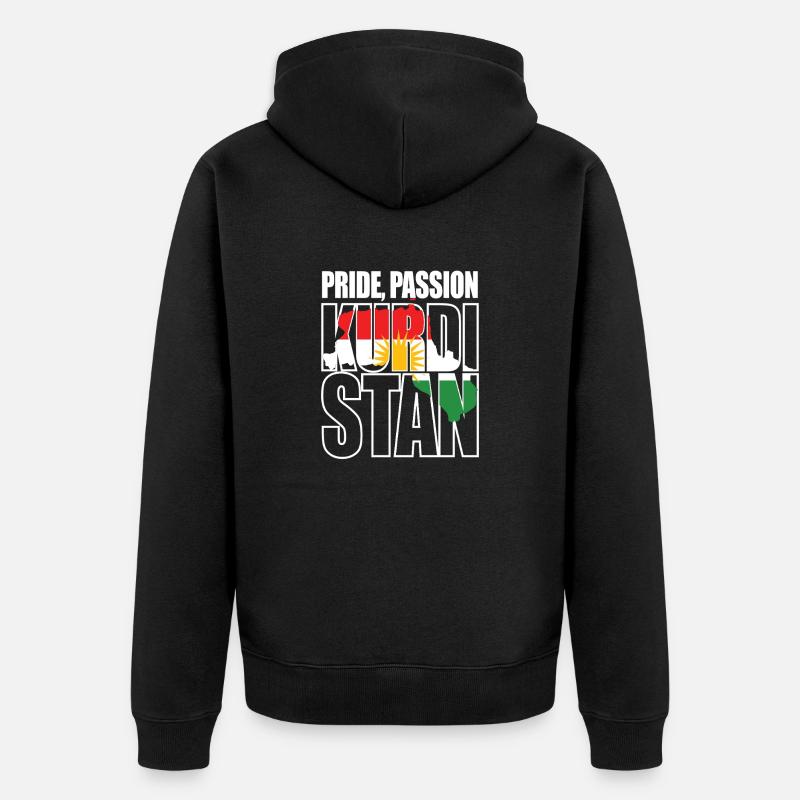 Fierté Passion Kurdistan Kurdes - Veste à capuche bio Premium Unisexe - noir