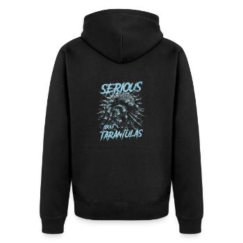 Serious About Tarantulas Pet Spider Owner - Unisex Premium Organic Zip Hoodie - black - Back - Nico (187cm)